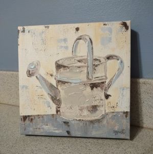 Kirkland canvas wall art Garden Plant WATERING CAN 6x6 Curatured American Artist